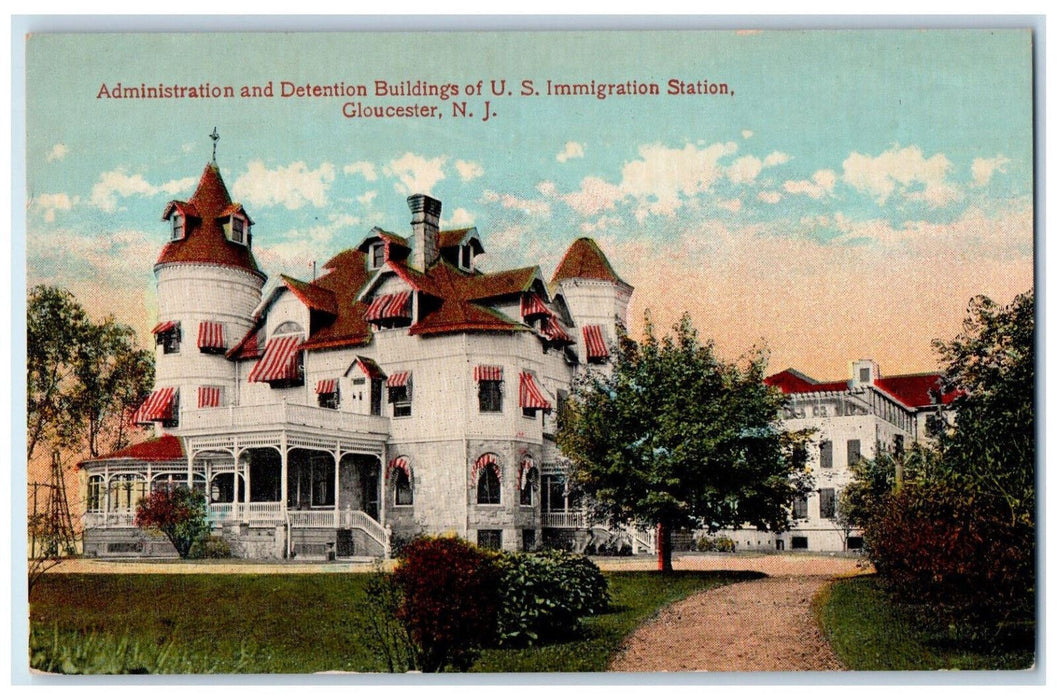 c1910 Administration and Detention Buildings Gloucester New Jersey NJ Postcard