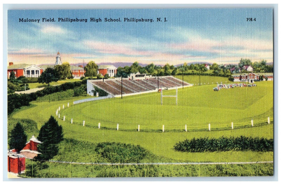 c1950's Maloney Field Phillipsburg High School Phillipsburg NJ Postcard