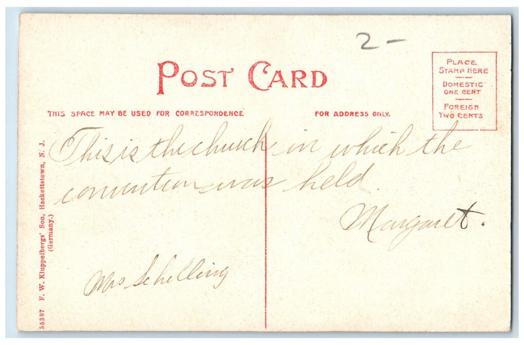 c1910 Methodist Church Hackettstown New Jersey NJ Antique Posted Postcard