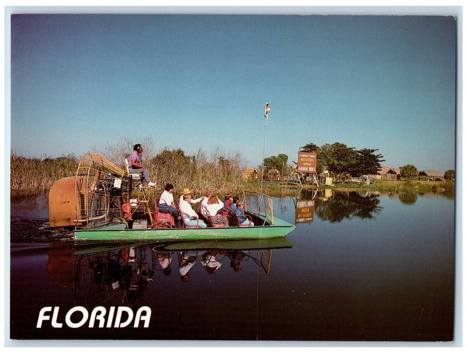 Airboat Rides At Miccosukee Indian Village On Tamiami Trail Miami FL Postcard