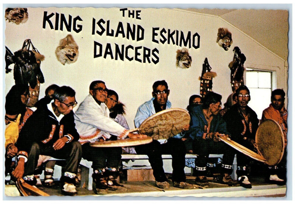 The King Island Eskimo Dancers Performing At Nome Alaska AK Vintage Postcard