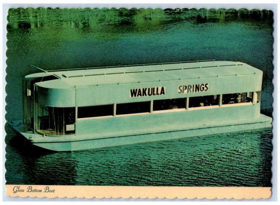 Glass Bottom Boat Wakulla Springs And Lodge Wakulla Springs FL Vintage Postcard