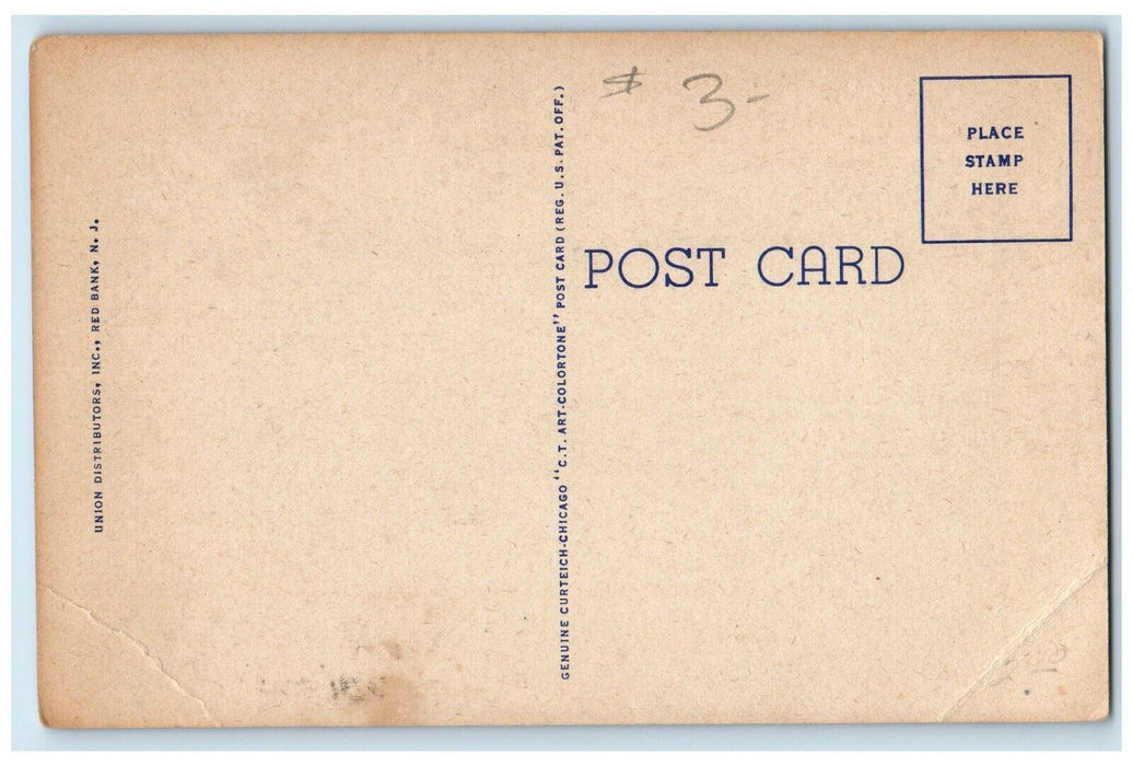 c1940 Broadway Looking East West Long Branch New Jersey Vintage Antique Postcard