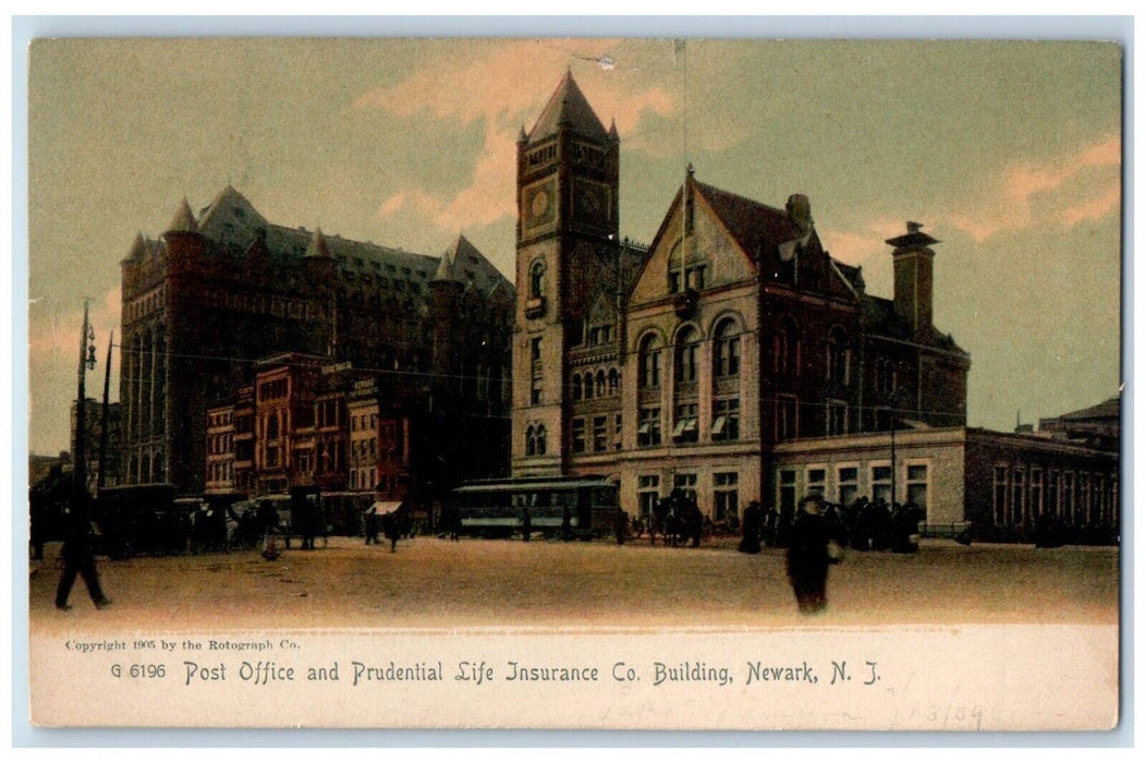 1909 Post Office Prudential Life Insurance Building Newark New Jersey Postcard