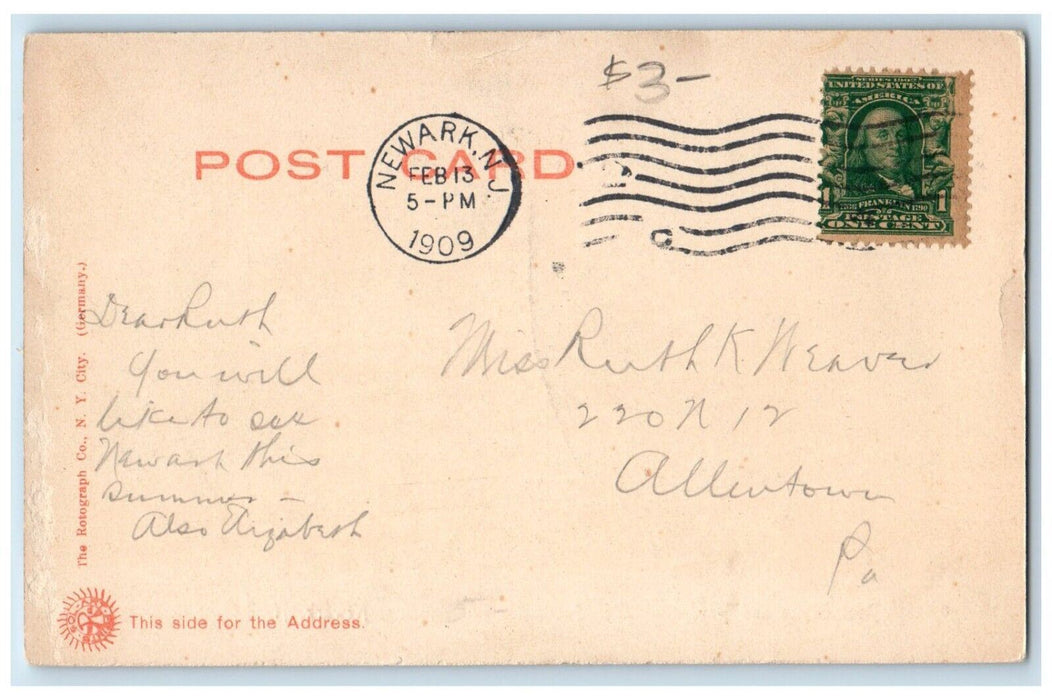 1909 Post Office Prudential Life Insurance Building Newark New Jersey Postcard