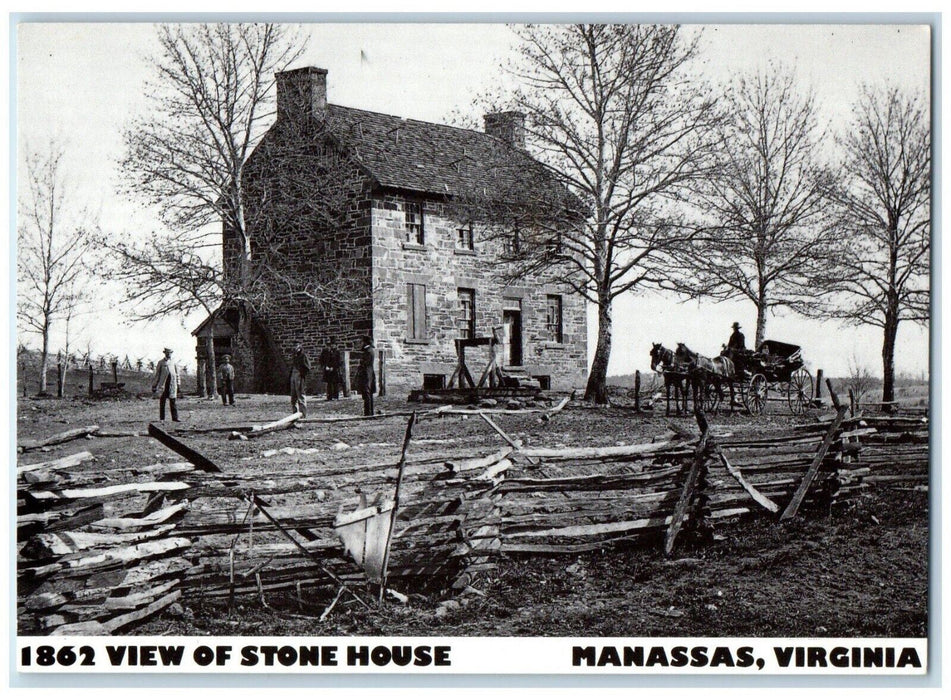 View Of Stone House National Battlefield Park Manassas Virginia VA Postcard