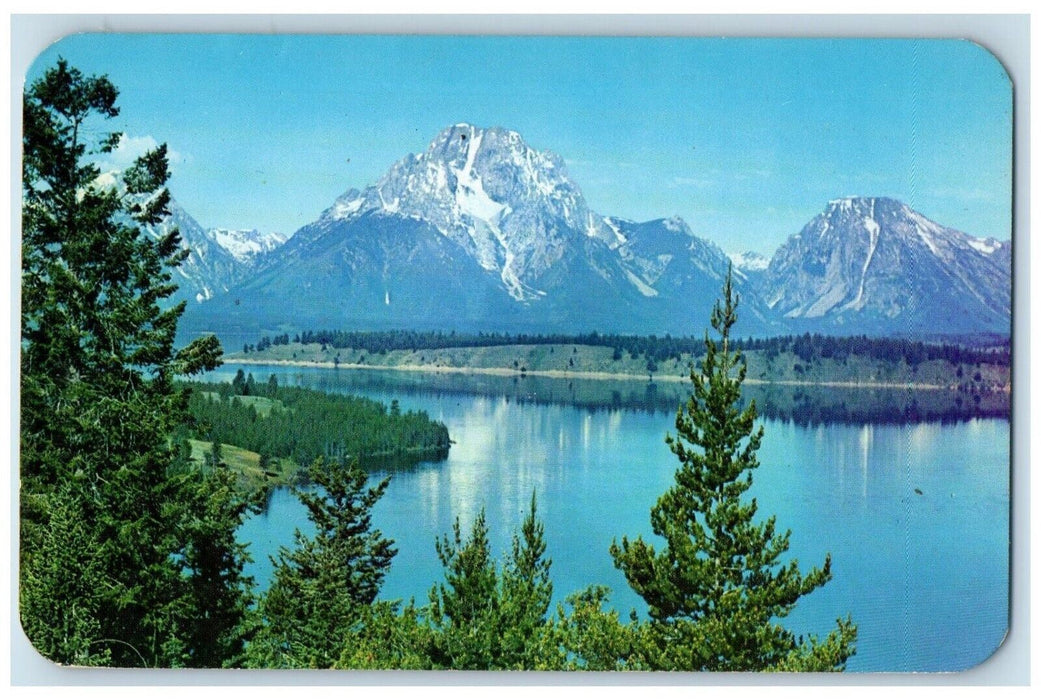 c1960's View Of Mt. Moran Jackson Lake Grand Teton National Park WY Postcard