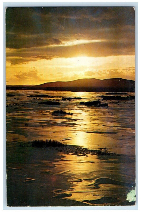 Sunset Over Delta River Flat Shaw Creek Alaska AK, Cloutierville LA Postcard