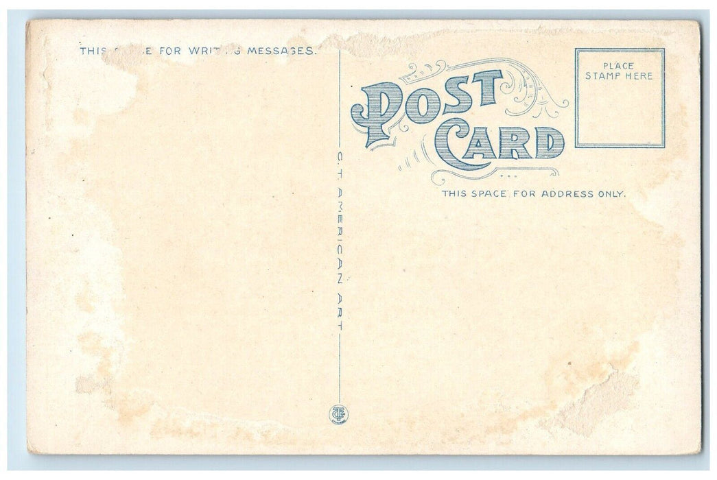 c1910 Monument Square Park Street Double Arch Attleboro Massachusetts Postcard