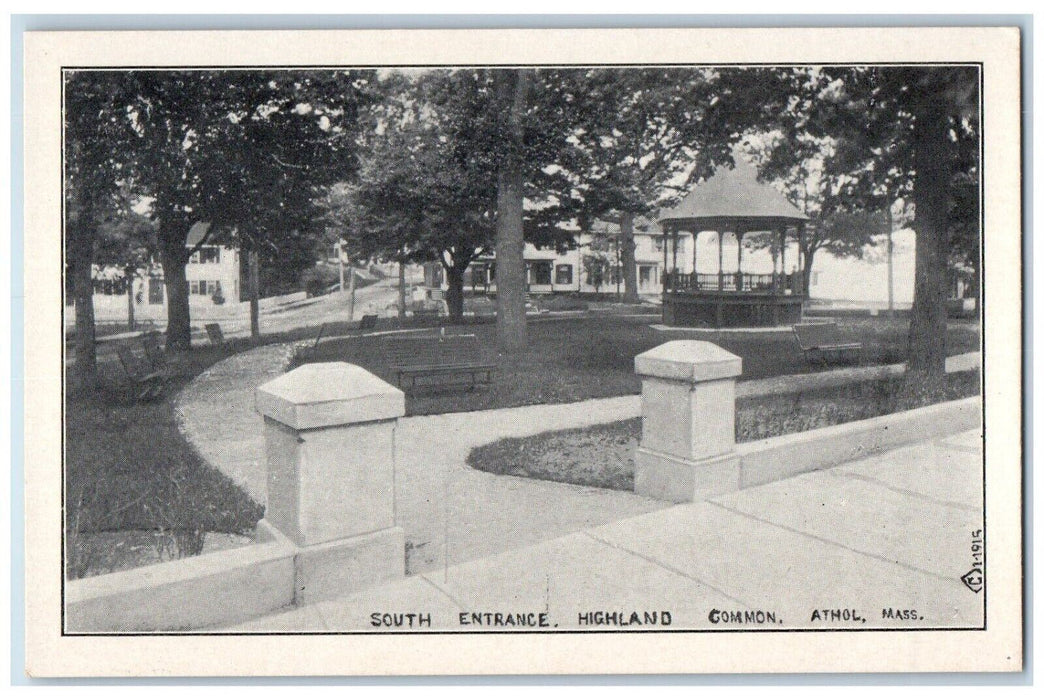 c1920 South Entrance Highland Common Athol Massachusetts Vintage Antique Postca