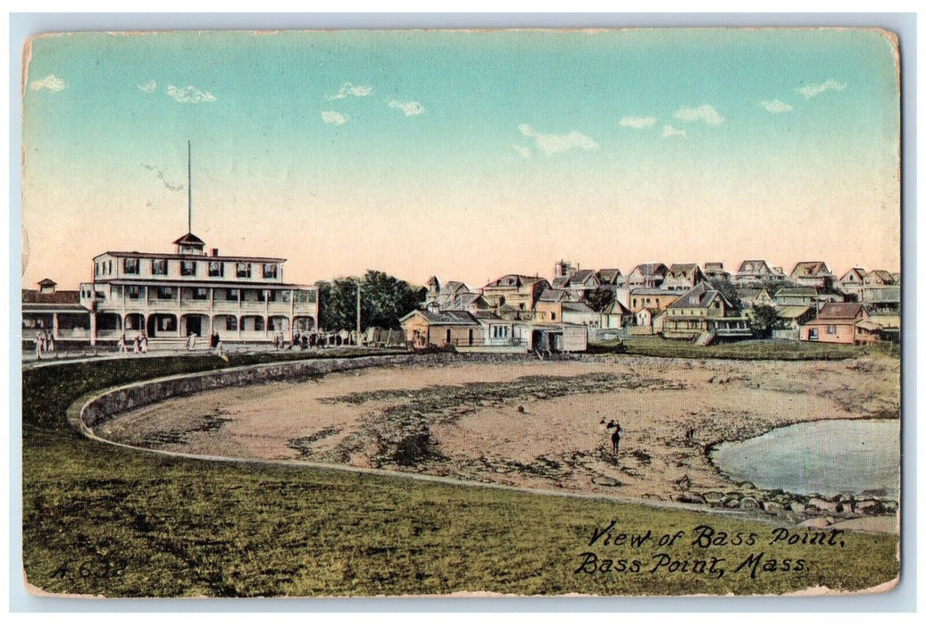 1911 View Bass Point Bass Point Building Massachusetts Vintage Antique Postcard