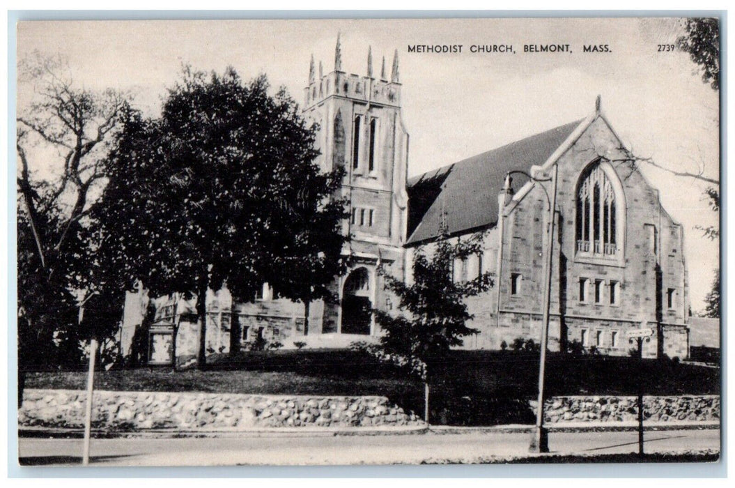 c1920 Methodist Church Chapel Belmont Massachusetts MA Vintage Antique Postcard