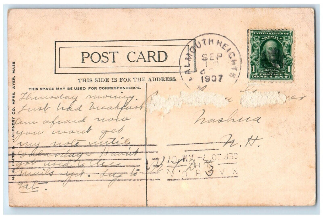 1907 Baptist Church Episcopal Chapel Barnstable Massachusetts Vintage Postcard