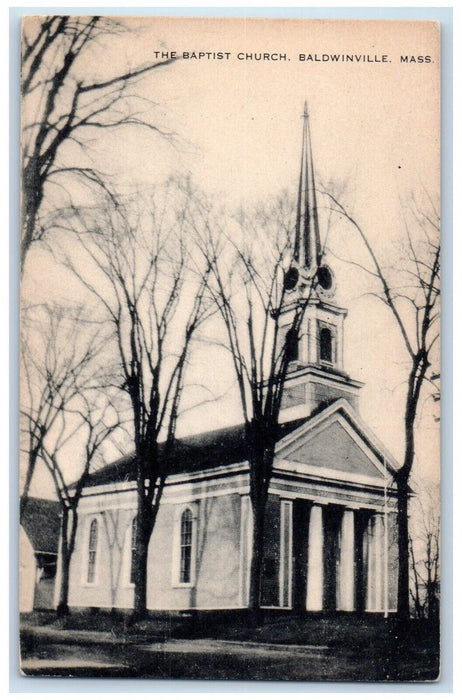 C1940 Baptist Church Chapel Baldwinville Massachusetts MA Vintage ArtvuePostcard