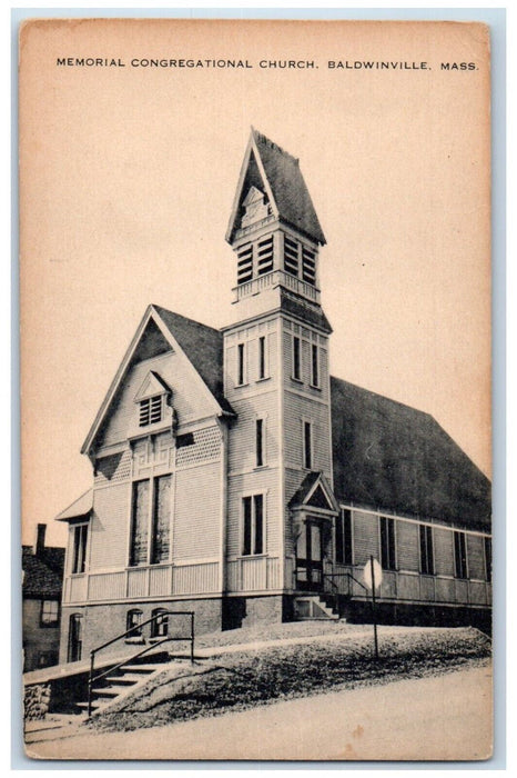 1940 Memorial Congregational Church Baldwinsville Massachusetts Artvue Postcard