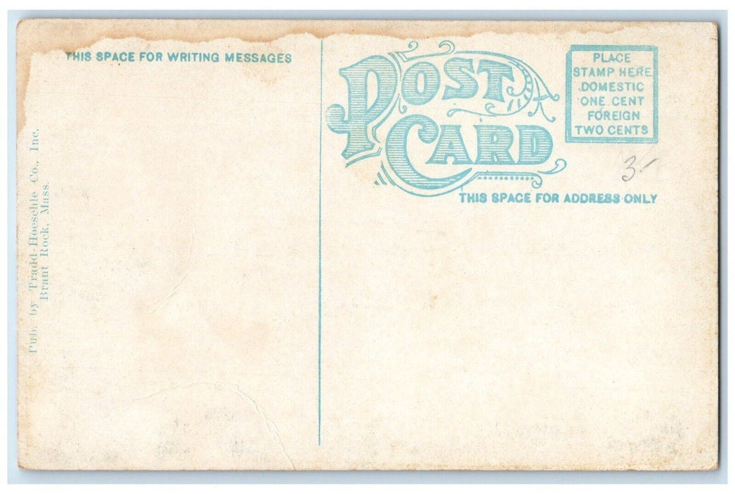 1910 Lovers Rock Beach Brant Rock Seaside Massachusetts Vintage Antique Postcard
