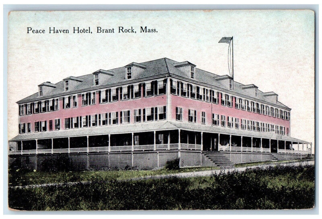 c1910 Peace Haven Hotel Street Brant Rock Massachusetts Vintage Antique Postcard