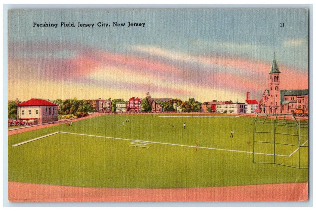 1958 Pershing Field Jersey City New Jersey NJ Vintage Posted Postcard