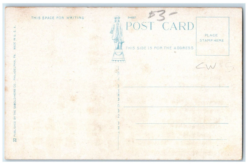 c1920's Boats Cohansey River and Broad Street Bridge Bridgeton NJ Postcard