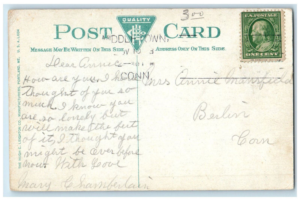 c1910 Wesleyan University Memorial Chapel Middletown Connecticut CT Postcard