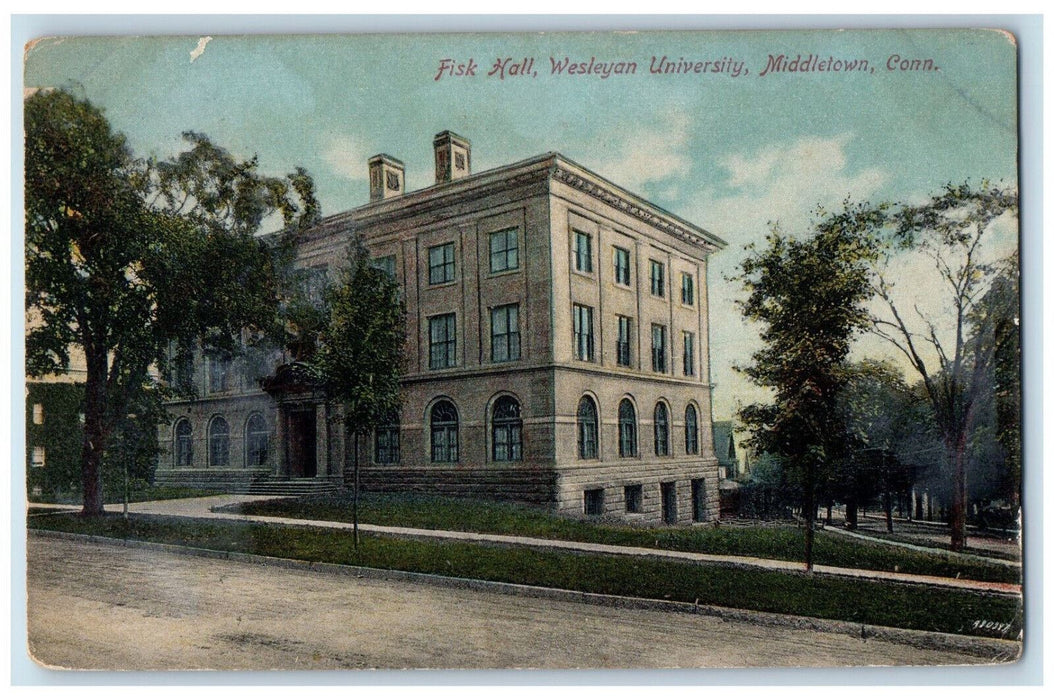 c1910 Fish Hall Wesleyan University Middletown Connecticut CT Unposted Postcard