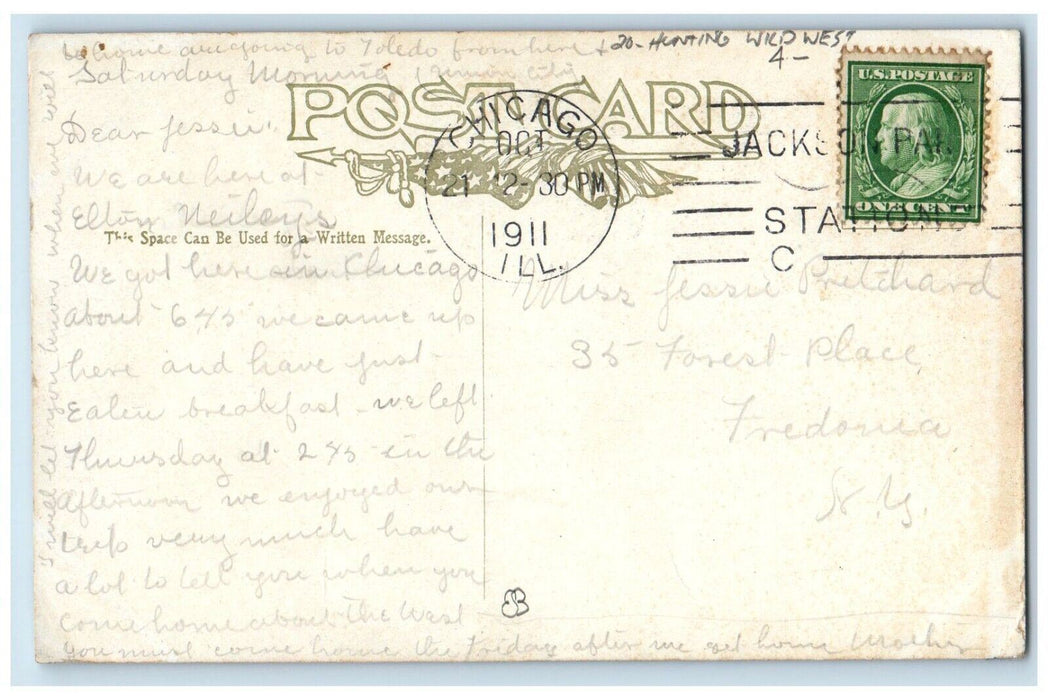 1911 Killing A Cattle Thief Hunting Wild West Chicago Illinois IL Postcard