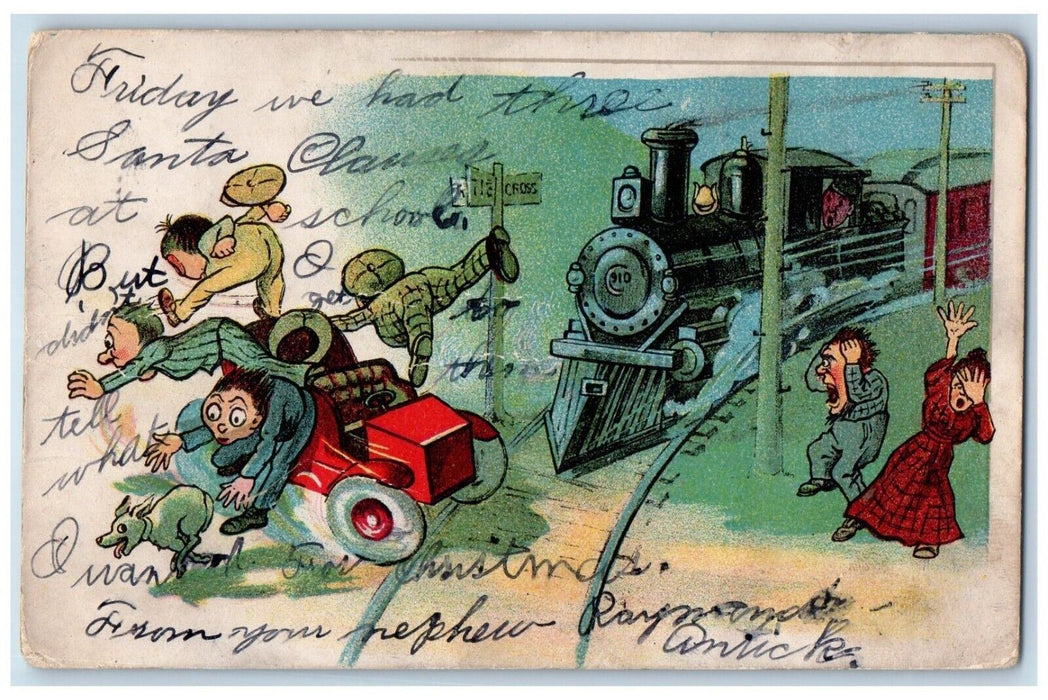 1907 Railroad Train Car Accident Galesburg Illinois IL Posted Antique Postcard