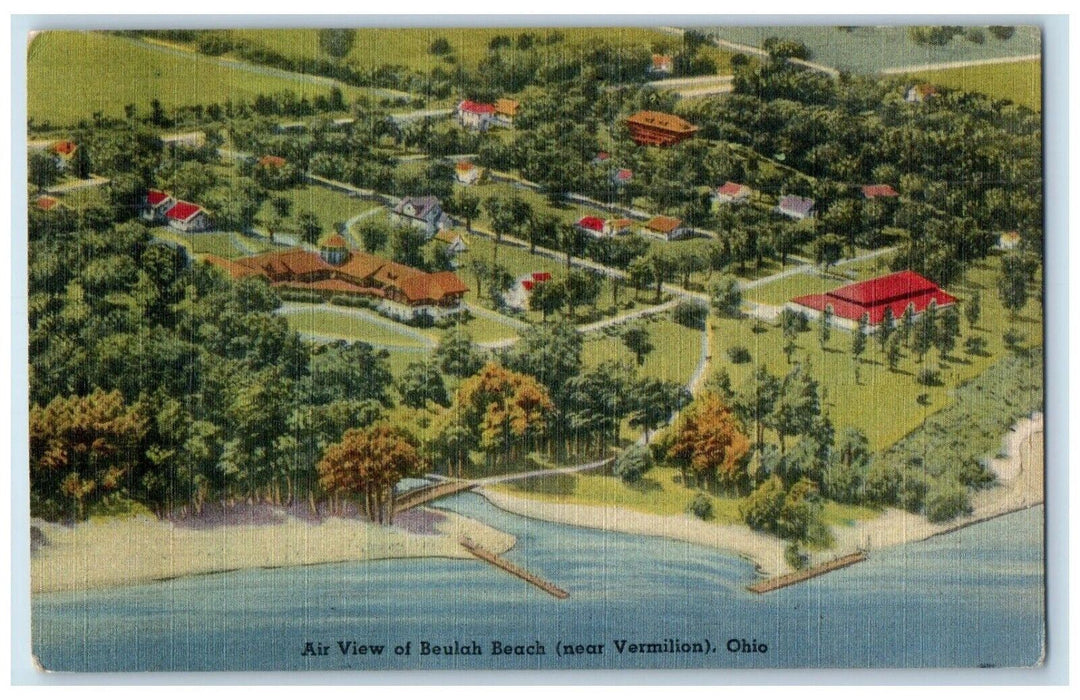 1951 Aerial View Of Beulah Beach Ohio OH Vintage Posted Postcard