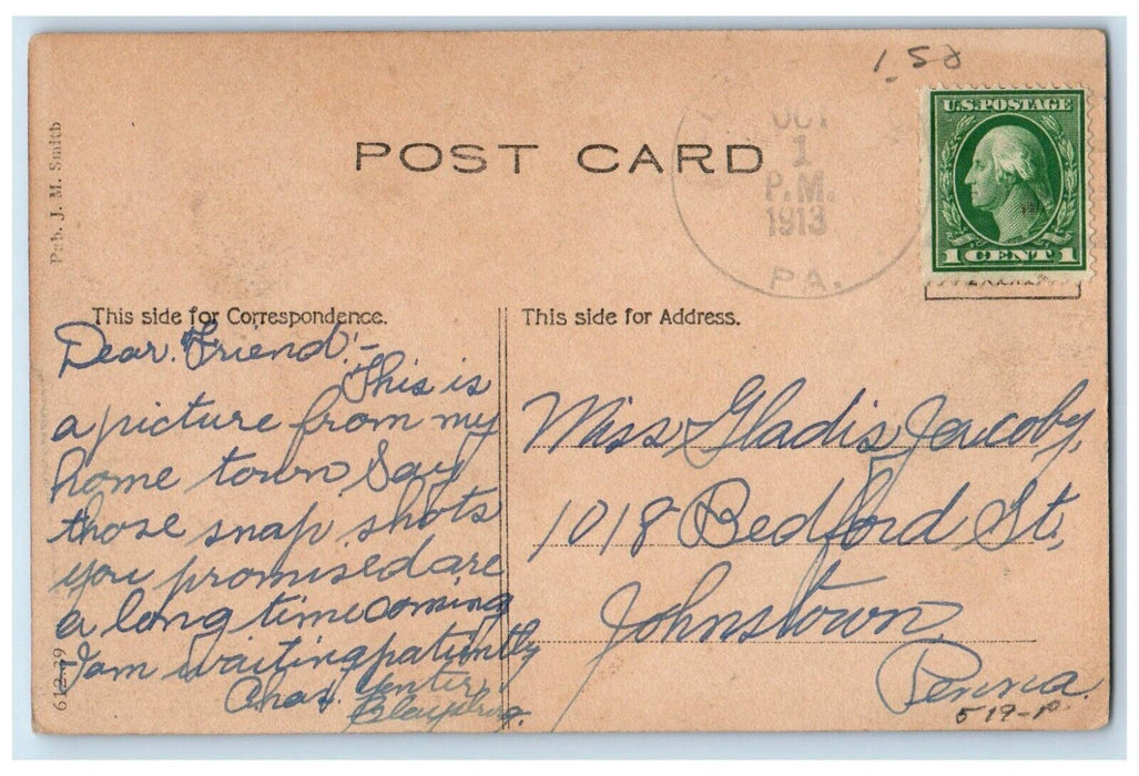 1913 View Of Juniata College Huntingdon Pennsylvania PA Antique Postcard