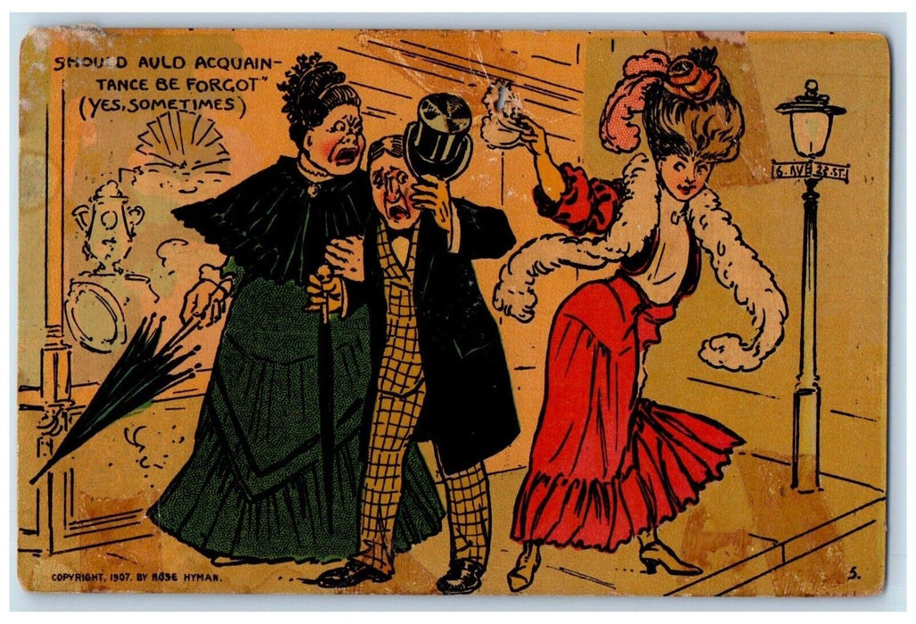 c1910's Acquaintance Formal Dress Relationship Humor Unposted Antique Postcard