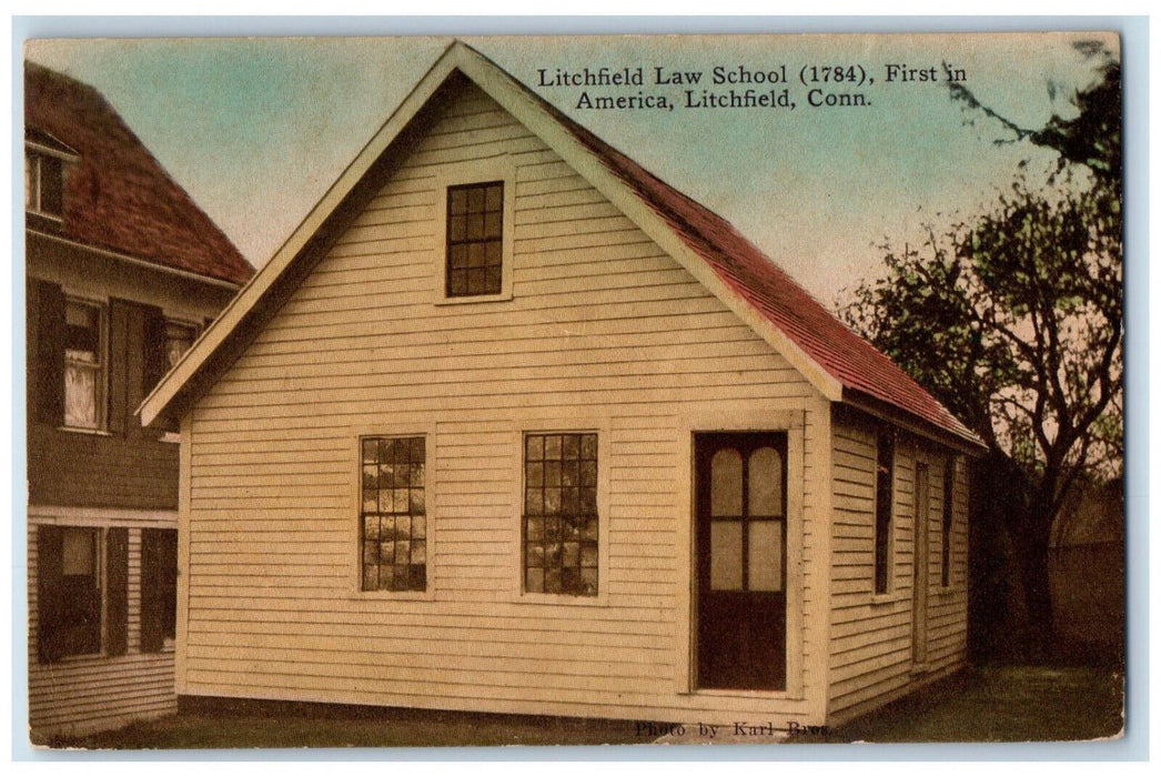 1910 Litchfield Law School First in America Litchfield Connecticut CT Postcard
