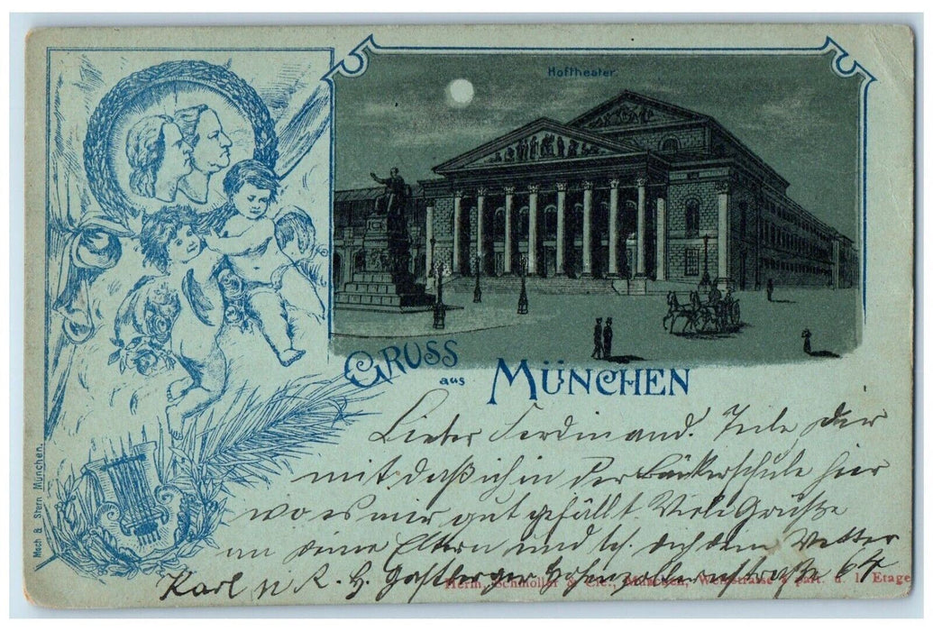 1905 Cruss Munchen Hoftheater Wangen Germany Vintage Antique Posted Postcard