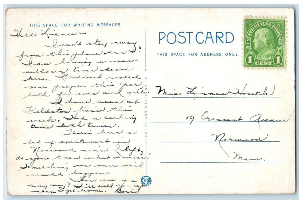 c1940 Brant Rock House Water Front Brant Rock Massachusetts MA Vintage Postcard