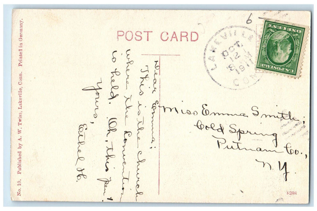 1911 Methodist Church and Parsonage Lakeville Connecticut CT Postcard