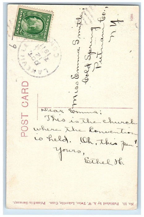 1911 Methodist Church and Parsonage Lakeville Connecticut CT Postcard