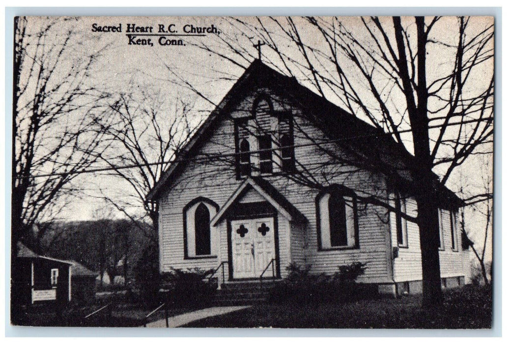 c1940's Sacred Heart RC Church Kent Connecticut CT Vintage Unposted Postcard