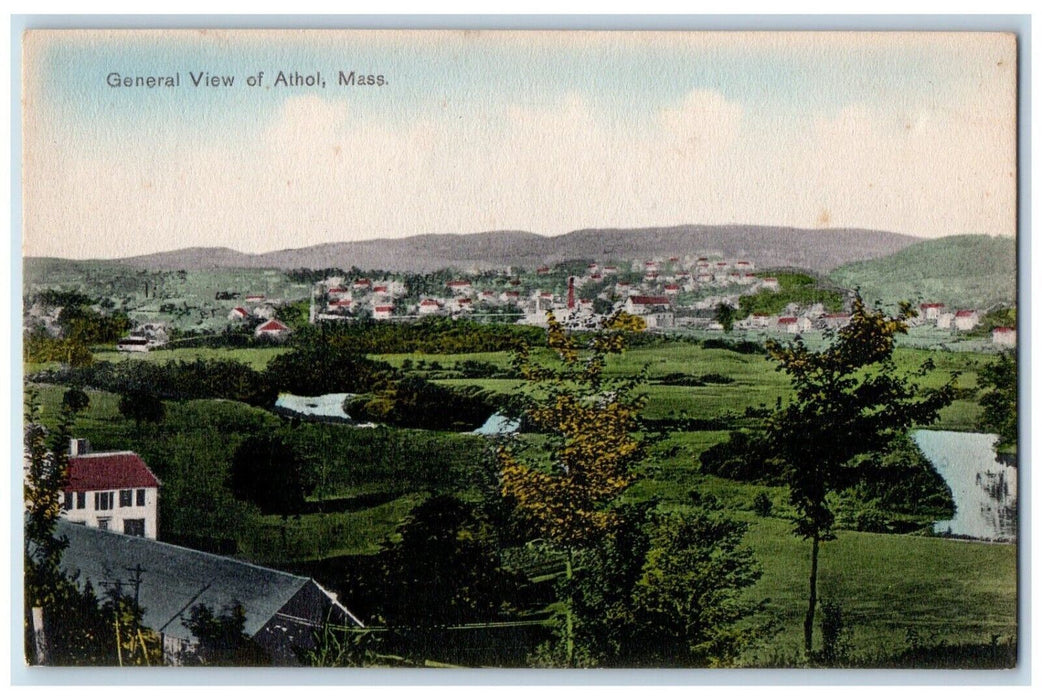 c1910 General View Town City River Athol Massachusetts Vintage Antique Postcard