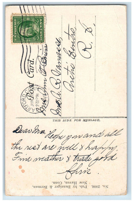 1910 Interior of St. Joseph's Cathedral Hartford CT Antique Posted Postcard