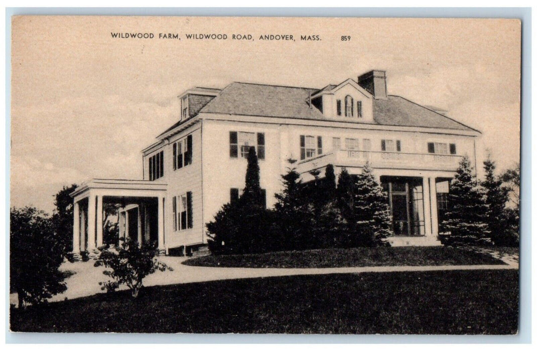 c1910 Wildwood Farm Wildwood Road Andover Massachusetts Vintage Antique Postcard