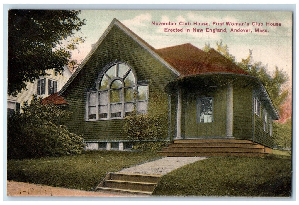 1909 November Club House First Womans Club House Andover Massachusetts Postcard