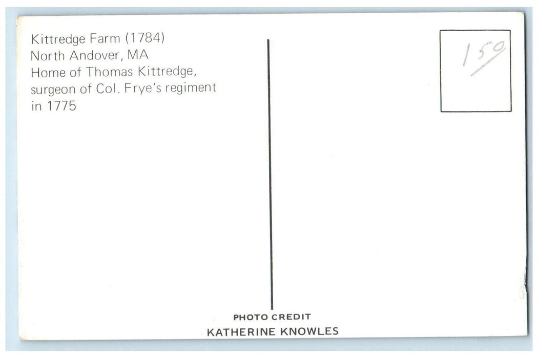c1940 Kittredge Farm Home Thomas Kittredge North Andover Massachusetts Postcard
