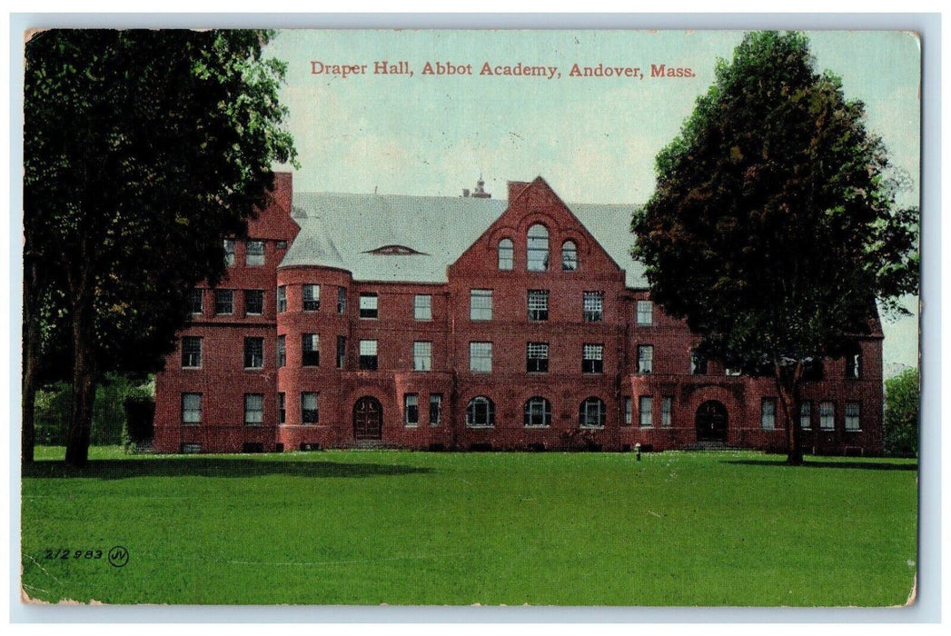 1910 Draper Hall Abbot Academy Andover Massachusetts MA Vintage Antique Postcard