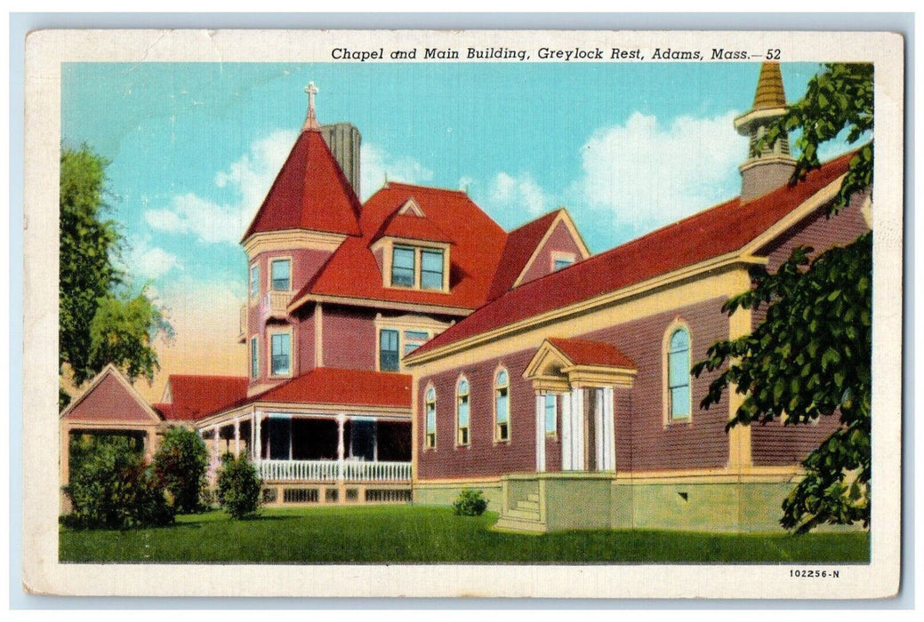 c1920 Chapel Main Building Greylock Rest Adams Massachusetts MA Vintage Postcard