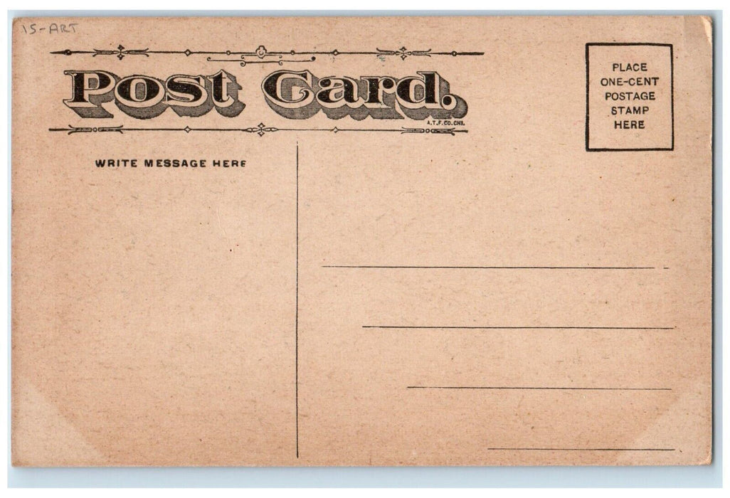 c1910's Mother And Son Doggie's Toilet Art Unposted Antique Postcard