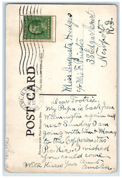 1909 Little Girl Knocking Door I'm Goin To Tell Tattletale Antique Postcard