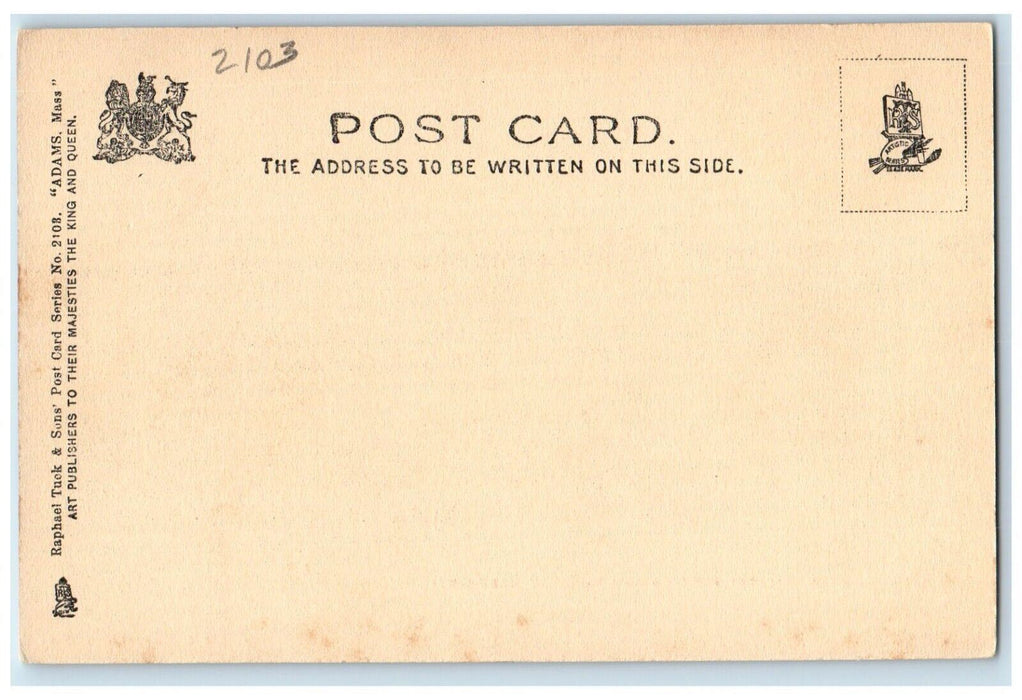 c1905 Library Building McKinley Monument Adams Massachusetts MA Vintage Postcard