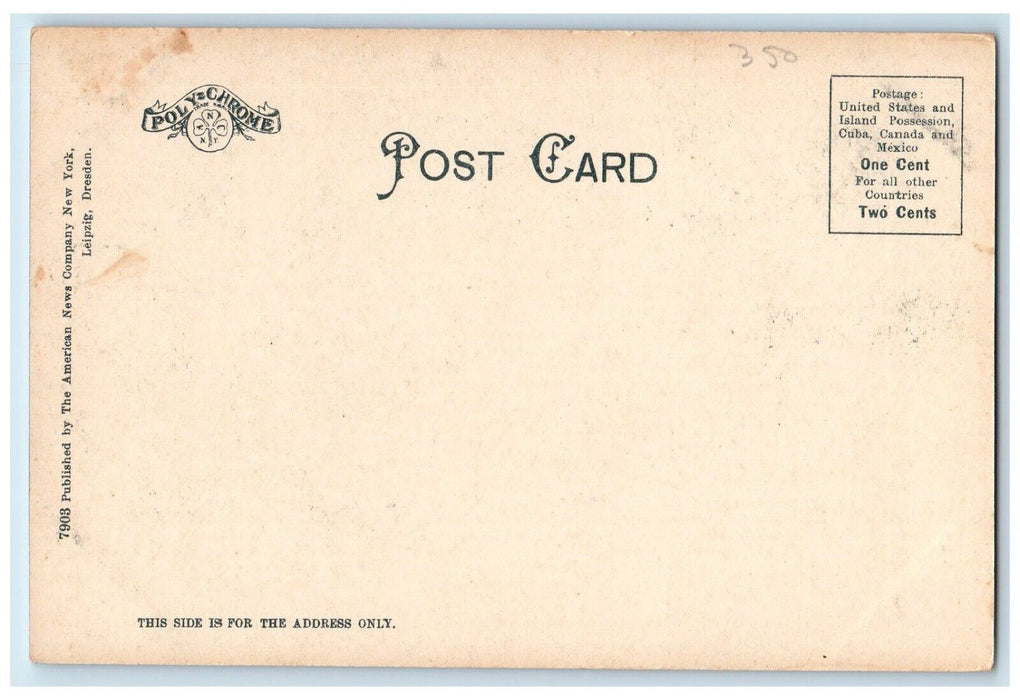 c1905 Mc Kinley Monument Notre Dame Church Adams Massachusetts Vintage Postcard