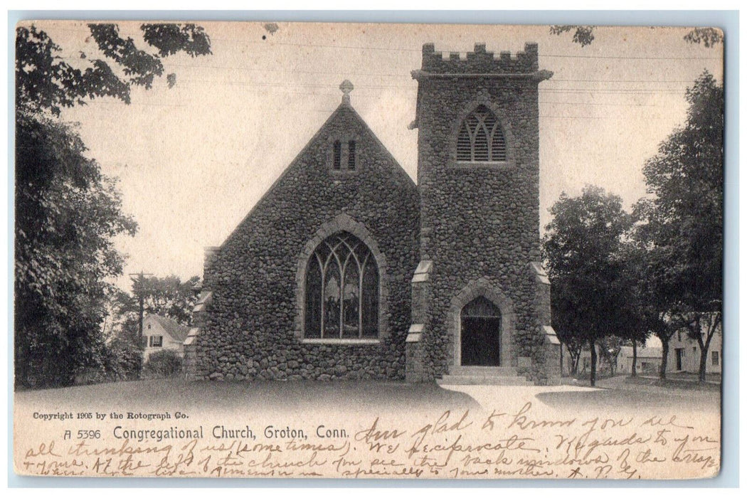 1906 Congregational Church Groton Connecticut CT Unposted Postcard