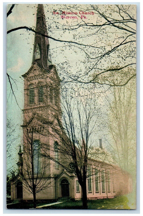 c1910's Sw. Mission Church Warren Pennsylvania PA Unposted Antique Postcard
