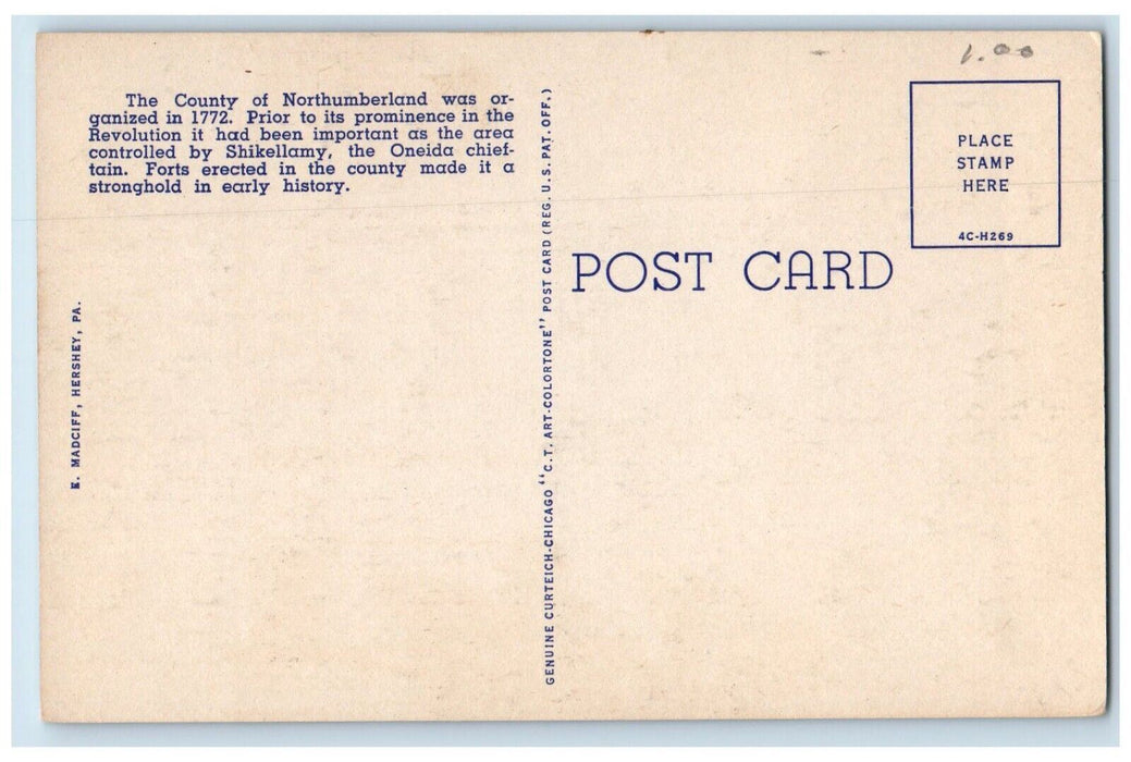 c1930's Northumberland County Courthouse Sunbury Pennsylvania PA Postcard